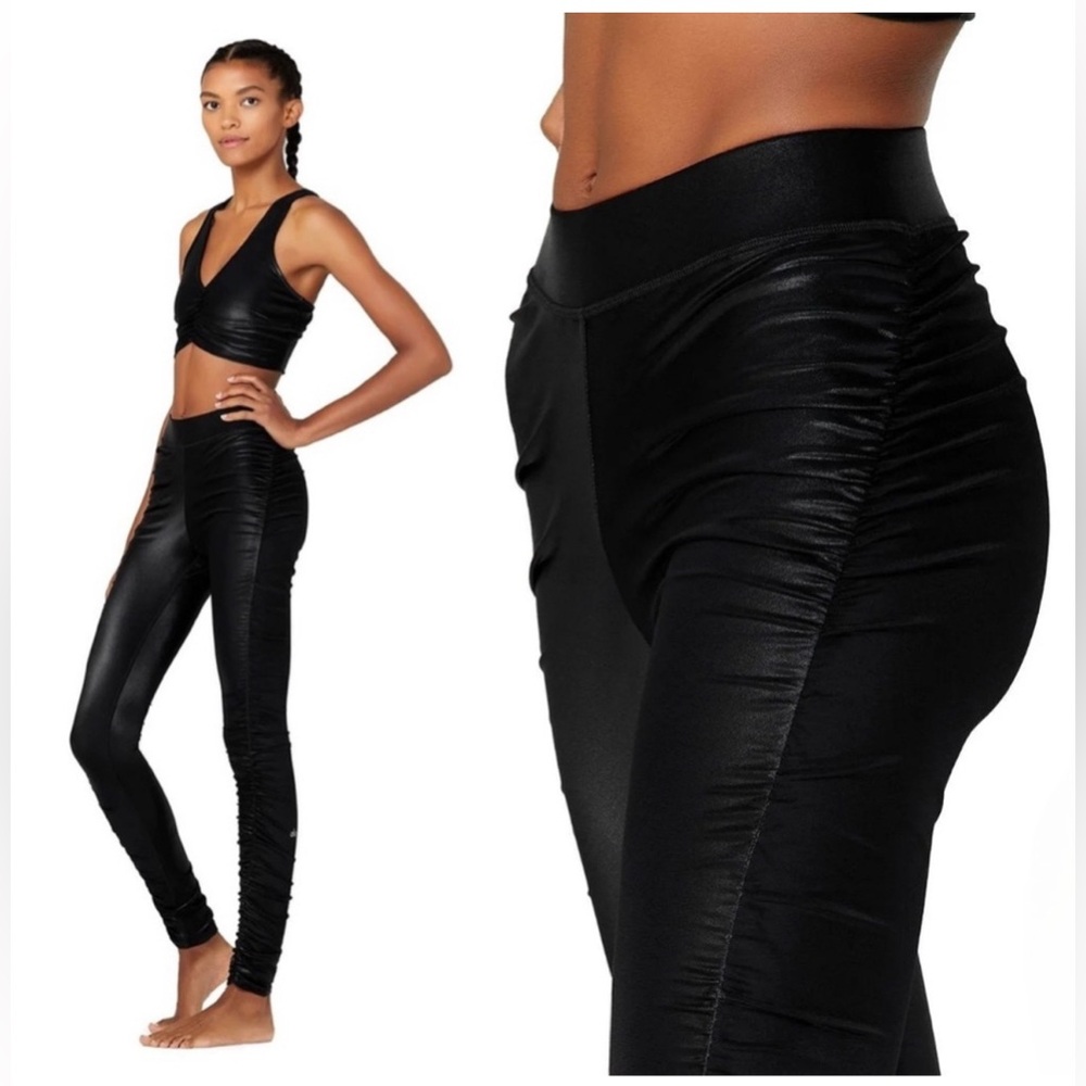 ALO YOGA High-Waist Cinched Legging - Black Shine